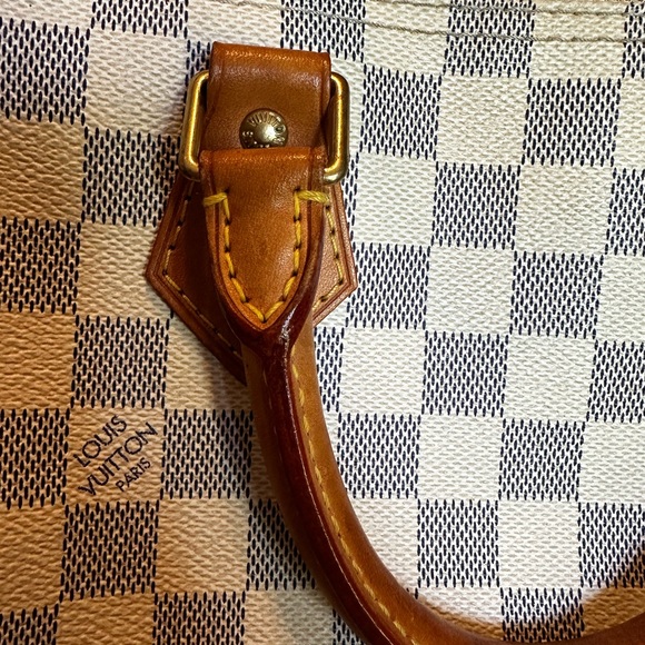 Louis Vuitton LV Hand Bag Speedy 30 White Damier Azur Purse - Picture 4 of 14